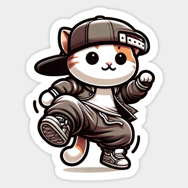 Groove Whisker: B-Boy Cat Breakdancing Sticker by Ingridpd